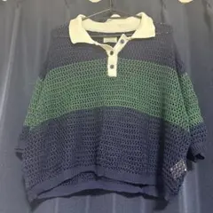 AS KNOW AS plus メッシュ ポロシャツ 半袖 ネイビーのサムネイル