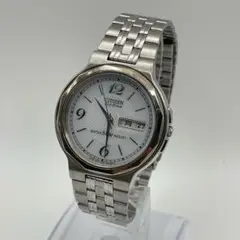 稼動　CITIZEN Eco-Drive メンズ 腕時計 シルバー　ヴィンテージ