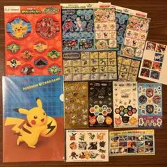 ポケモン おまとめ シール 水転写シール　全10枚 ＋ 未開封クリアファイル1枚