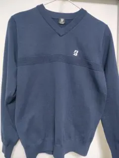 【極美品】BRIDGESTONE GOLF Vネックセーター S ネイビー