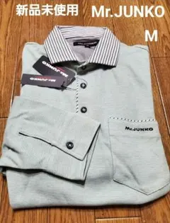 週末特価！新品タグ付　 Mr.JUNKO 　長袖ポロシャツ M Α⑭