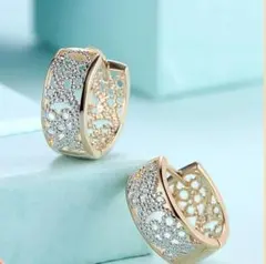 【新品】ハワイアンジュエリー　フープピアス　プラチナ　ゴールド