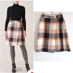 再値下げ【極美品】ブルーレーベルクレストブリッジ　ウールビエラスカート