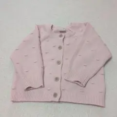 petit main ピンク ドット柄 カーディガン