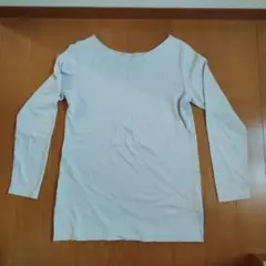 COMME CA ISM ホワイト サイドスリット 長袖Tシャツ