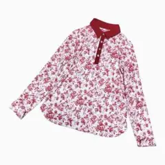 美品✨CALLAWAY ゴルフ ポロシャツ ストレッチ 薄手 S 花柄 レッド