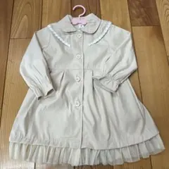 ベージュ 春秋用コート　ジャケット 襟付き フリル　2.3歳用