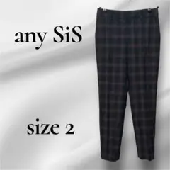 【any SiS エニィスィス】 スラックス パンツ (2) チェック 濃い紺