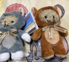 タリーズコーヒー ベアフル トムとジェリー 2体セット　マスコット　ショップ袋付