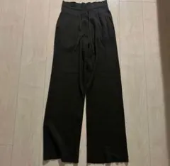 ユニクロ ウォッシャブルニットリブパンツ ダークグリーン L