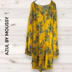 AZUL by moussy アズール　ロング　カーディガン 花柄　羽織り M