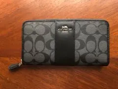 新品 コーチ CAOCH ラウンド財布 ブラック