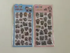 LABUBU 3Dエンボスステッカー2パック