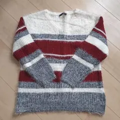 INGNI Vネックストライプニット