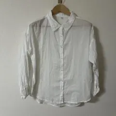 ホワイト　長袖シャツ Mサイズ　薄手