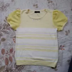 ビジュー付き半袖　M