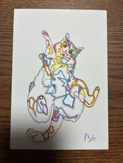 猫の絵 絵画 イラスト ドローイング - メルカリ