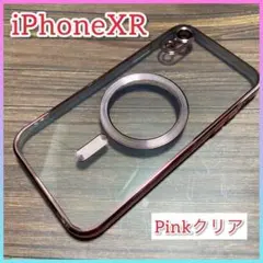 iPhone XR クリアピンクケース マグセーフ対応 スマホケース 透明ケース