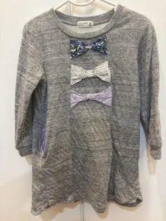 RAG MART キッズ 長袖ワンピース グレー 100