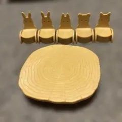 シルバニアファミリー切り株テーブル　椅子5個セット