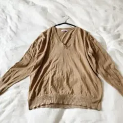 23区 オンワード 絹 綿 薄手ニット キャメル 38