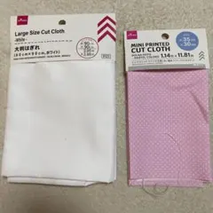 はぎれ　ダイソー　ホワイト　ドット　ピンク