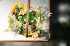 バスケット型リングピロー/ハンドメイド