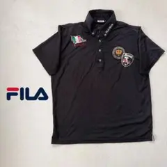 FILA GOLF 半袖ポロシャツ LL 黒 吸汗速乾 ゴルフ ボタンダウン 夏のサムネイル