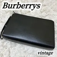 ✨美品✨ヴィンテージ バーバリー クラッチバッグ 黒 レザー ノバチェック