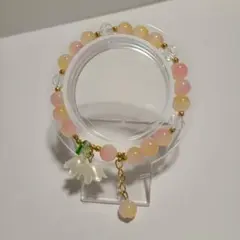 ハンドメイド ピンクビーズ ブレスレット