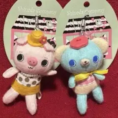 シナダ　プペ　ぶた　くま　マスコット　ストラップ　ぬいぐるみ　平成レトロ　新品のサムネイル