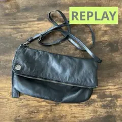 REPLAY ショルダーバッグ ブラック レザー