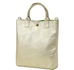 新品本革日本製ゴールド ショルダーバッグ トートバッグサコッシュ