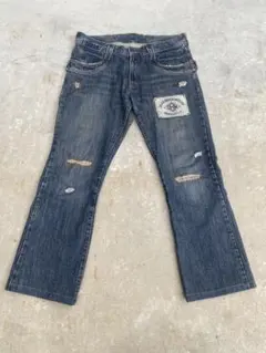 【送料無料】海外輸入！DIFFERENCE ダメージデニムパンツ 古着