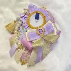 痛ロゼット☆ パープル×ゴールド ハンドメイド 推し活 星導ショウ