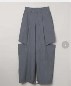 ストライプ柄　サイドカットワイドパンツ　JEANASIS ジーナシス　パンツ