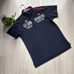美品 メンズ「ルコックスポルティフ」ポロシャツ ネイビー Lのサムネイル