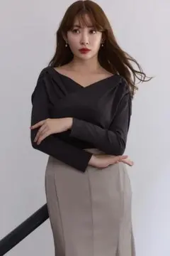 タグ付き Asymmetric Cotton-blend Jersey Top