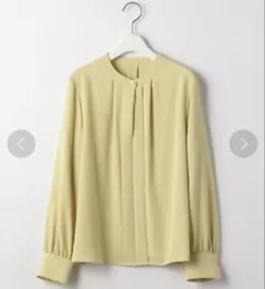 【GREEN LABEL RELAXING】ボタンタックロングスリーブブラウス