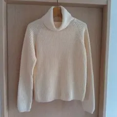 Lサイズ 昔のユニクロ ニット タートルネック 生成