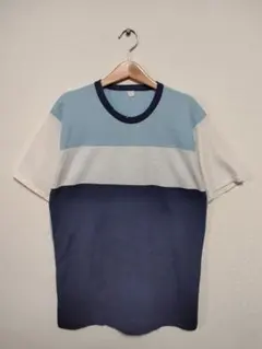 981 90s USA古着 マルチボーダー シングルステッチ Tシャツ