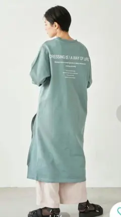 【即購入OK】YECCA VECCA　バックプリントスウェットZIPワンピース