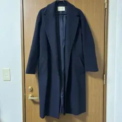 ユナイテッドアローズネイビー ウール混合 ロングコート