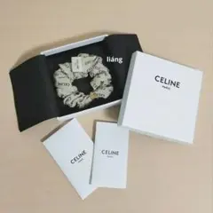 【新品未使用】CELINEセリーヌシュシュ♡箱、紙袋付き大幅お値下げ早い者勝ち！ CELINE レイユール シュシュ / シルク＆ゴールドフィニッシュ ブラス