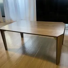 北欧風 ウォルナット調 ローテーブル｜折りたたみ脚・軽量・コンパクト