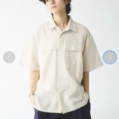 値下げ◎ adoon plain シアサッカーチェックシャツ