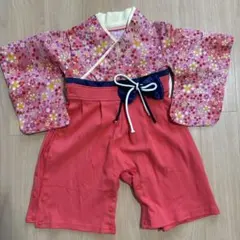 ベビー 袴ロンパース 女の子 さくら ひな祭り 初節句 お食い初め 70cm