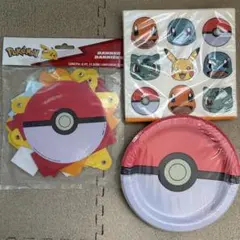 ポケモン パーティセット 誕生日 紙皿 紙ナプキン バースデーバナー 海外限定