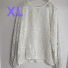 【新品未使用】Dazy アイボリーレース長袖トップス　XL シースルー