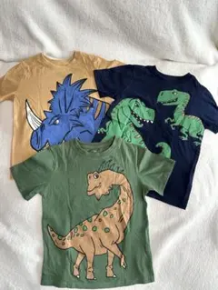 H&M 110cm 恐竜プリントTシャツ 3枚セット